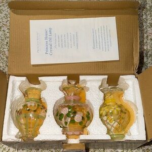 Princess House Glass Vases Trio/Oil Lamp